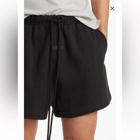 ESSENTIALS Fear of God Running Shorts Black Drawstring Loungewear Athleisure L - Picture 2 of 14